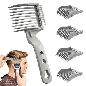 4-in-1 Detachable Blend Friend Fade Comb for Men Haircut Fade Tool (Grey)