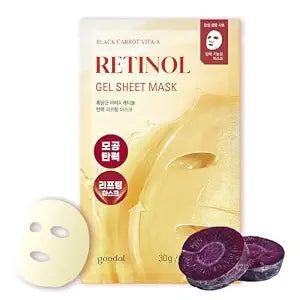 GOODAL Retinol + Black Carrot Gel Sheet Mask ��� Intensive Hydration & Pore-Lifting, Cooling, Skin-Firming Facial Mask [1EA]