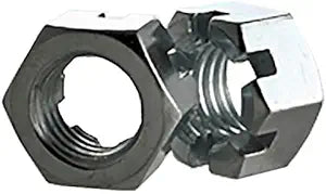 1/4"-28 Slotted Finished Hex Nuts/Steel/Zinc Plated (Quantity: 100)