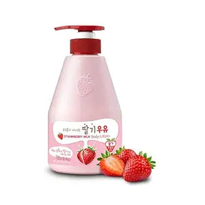 KWAILNARA Strawberry Milk Body Lotion (19.75 Fl Oz) ��� Deeply Hydrating & Lightweight Korean Body Lotion | Milk Protein, Royal Jelly, & Strawberry Extract for Smooth Skin | Paraben-Free & Non-Greasy