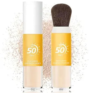 Mineral Powder Sunscreen,2-in-1 SPF50 & Makeup Setting,Natural Matte Finish