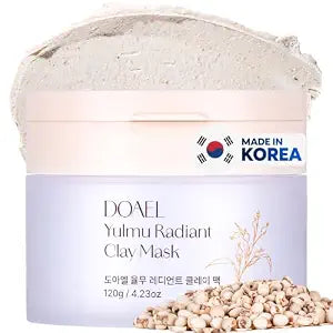 Yulmu Radiant Clay Mask 120g 4.23 oz Coix (Job’s Tears) Seed Grain, Removes Blackhead and Whitehead, Pore Care, Dry Skin & Sensitive Skin, Korean Skincare, Vegan Certified,