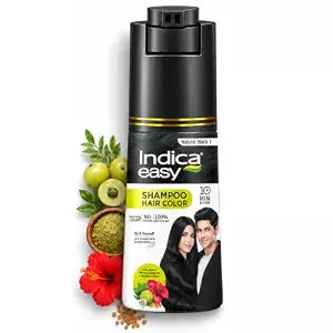 Indica Easy Shampoo In Hair Colour| Natural Black | 180ml (6.08 oz)