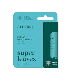 ATTITUDE Hydrating Lip Balm for Dry Lips, Unscented, EWG Verified, 0.3 Oz