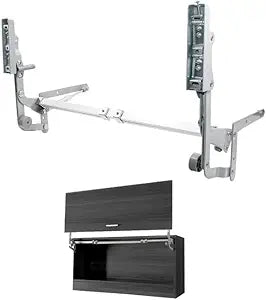 Howhy Cabinet Door Hinges Set,Vertical Swing Lift Up Stay Pneumatic Arm Kitchen Mechanism Hinges with Slow Closing, Durable Silent(Suitable for Cabinet Width:23.62"-35.43")