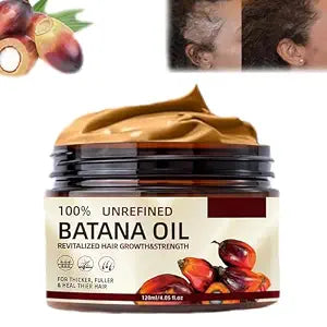 Batana Oil for Hair Growth, Botana Oil from Honduras, 100 Percent Pure Batana Paste Hair Mask Organic Raw, Miracle Hair Loss, Repairs Damaged Hair, Leaves Hair Smoother 120g