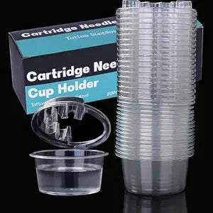 LEEYUKA 20 PCS Hive Cups Tattoo Ink Holder Transparent Rinse Cup Stand
