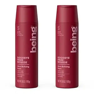 being GOODBYE FRIZZ MOUSSE Wave Defining Foam with Jojoba and Almond Oil 6 OZ(Pack of 2)
