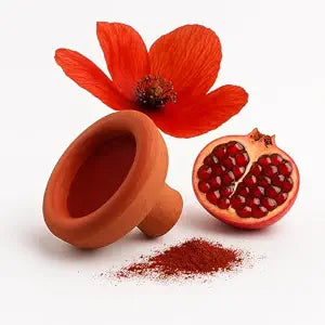 FERIHA Aker Fassi Moroccan Clay Pot Lip Stain ï¿½ï¿½ï¿½ Authentic Organic Lip & Cheek Tint, Long-Lasting Red Color, Buildable & Chemica