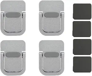 4 Pcs Keyboard Stand Riser, Self-Adhesive Portable Laptop Feet, Foldable Zinc Alloy Computer Keyboard Lift for Most Keyboards & Laptops with Non-Slip Base
