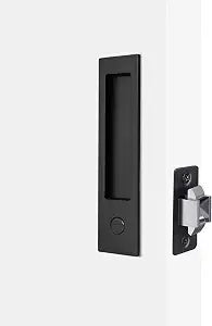 Dontay Pocket Door Hardware with Lock Privacy,Recessed Handle,Matte Black