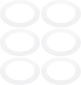 PATIKIL 3.8" ID 5.2" OD Plastic Trim Ring, 6 Pcs Ceiling Light Goof Rings Matte Circular Light Cover Lighting Fixture for Ceiling Wall Recessed Can Downlights, Translucent Matte White