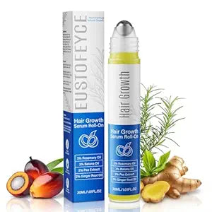 Hair Growth Serum Roll On with 3% Rosemary,3% Batana Oil,2% Pea Extract,2% Ginger Root Oil,Stronger Root,stimulate follicle,Hair Thicker,Hair Loss Treatment,Hair Growth Serum(30ML/1.01FL.OZ)
