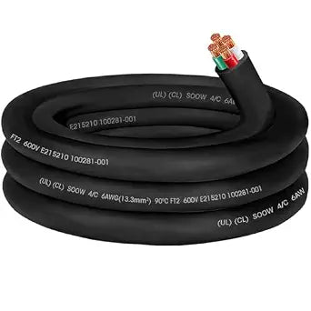 6ft 6/4 SOOW Cable Portable Power Cable,50 amp Wire 6/4 SO Cord SOOW Wire
