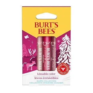 Burts Bees, Kit Gift Lip Shimmer Kissable Color Warm Holiday 2023, 1 Count