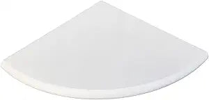 White Marble Corner Shower Shelf for Bathroom, 9'' x 9'' x 0.8'' Faux Marble Corner Shelves for Bathroom Wall Mounted Both Side Polished (1, White)