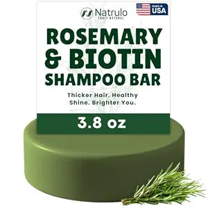 Rosemary Biotin Shampoo Bar – Hair Growth & Hair Thickening Shampoo for Women & Men – Solid Shampoo Bar for Thinning Hair, Deep Cleansing Scalp Care – Natural, Zero Plastic, Made in USA