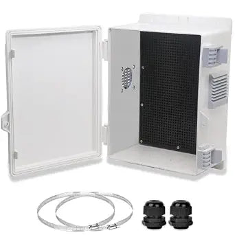 Outdoor Electrical Junction Box, Ventilation and Heat Dissipation ABS Plastic Project Enclosure with Internal Mounting Panel 9.2"x 7"x 4.6"