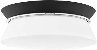 Mitzi H425502-PN/BK Cath - 2 Light Flush Mount 5 inches Tall and 12.75 inches Wide - Polished Nickel/Black Finish