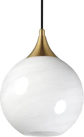 Maxim Lighting Neve 1-Light Pendant Light | Natural Aged Brass Steel Finish | Marble Glass Shade | Transitional Indoor Light Fixture | Ideal for Kitchen Islands & Dining Rooms | 21226MRNAB