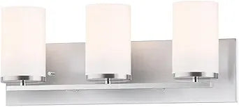 Maxim Lighting Lateral 3-Light Bath Vanity Light | Satin Nickel Finish | White Glass Shade | Bathroom Vanity Light | 10283SWSN