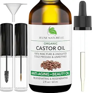 Castor Oil Organic, Cold Pressed, 100% Pure, Raw, Hexane Free,Multi-purpose