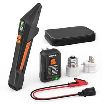 Circuit Breaker Finder and GFCI Outlet Tester - Digital Receiver with Color Screen & NCV Detection for Home Electrical Safety Including Carrying Case and Adapters 90-135V AC Circuits - FTCT02