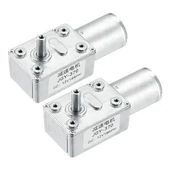 MECCANIXITY 2 Pcs DC 12V 18 RPM Reversible Worm Geared Motor Reducer Motor 6mm D Shape Shaft High Torque Gear Box Reduction Electric Motor for Sweepers, Printers, Ovens