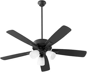 Quorum 4525-359 Ovation 52" Ceiling Fan with LED Lights, Matte Black