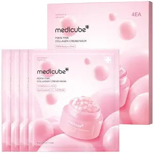 medicube PDRN Pink Collagen Cream Mask, Lasting Glow and Firming Care, 4EA