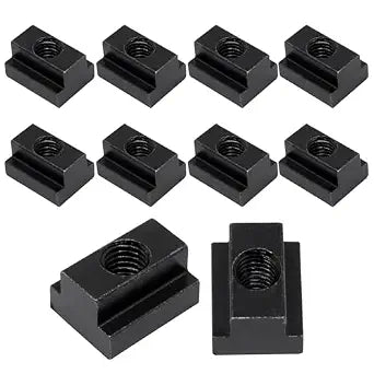 T Slot Nuts 10pcs, M8 Threads Black Oxide Finish Hardware Sliding Nuts Used for Machines Tool Tables, Grade 8.8