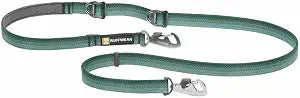 Ruffwear, Switchbak HandsFree Dog Leash, Adjustable 2.57 ft, DoubleEnded Lead with Lockable Crux Clips and Sliding VRings, WaistWorn, OverShoulder or Handheld, River Rock Green