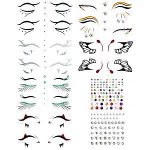 Festival Eye Makeup Stickers,Butterfly Rainbow Eye shadow Stickers