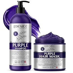 Rosemary Purple Shampoo & Purple Hair Mask Conditioner Set, Sulfate-Free