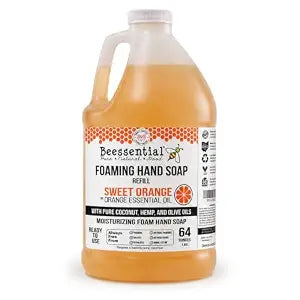 Beessential All Natural Bulk Foaming Hand Soap Refill, Orange, 64 oz