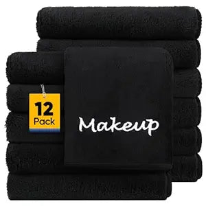 UNIMADE Makeup Remover Cloth, 12 Pack Black Facial Wash Cloths