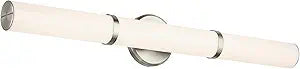 Kichler Rosh 32" LED Bathroom Vanity Light Fixture with White Glass in Brushed Nickel, Modern Minimalist Bath Bar for Mirror Lighting Over Vanity (32" W x 5" H), 55189NILED