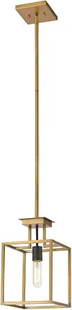 Z-Lite 456MP-OBR-BRZ 1 Light Mini Pendant, Olde Brass + Bronze