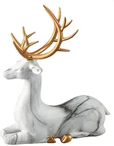 Ludan Nordic Deer Home Decoration Creative Living Room Wine Cabinet Porch Craft Gifts Decoration New Wedding Gift - Gray Squat Deer 1