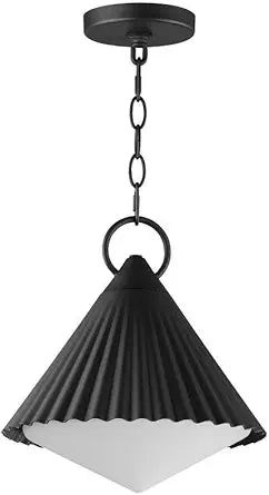 Maxim Lighting Odette 13" 1-Light Pendant Light | Black Steel Finish | Aluminum Shade | Transitional Indoor Light Fixture | Ideal for Kitchen Islands & Dining Rooms | Dimmable Damp Rated | 35131WTBK