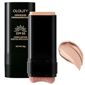 Foundation Stick, 2 in 1 Dual-Ended Long-Lasting Concealer Korean Foundation Stick, Full Coverage Foundation Makeup, Sunscreen Concealer Stick, Tattoo Cover Up Makeup, Matte Finish for Face (NATURAL)