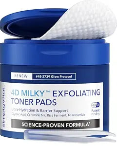 SimplyVital Exfoliating Toner Pads for Face AHA BHA Salicylic Acid 60 Ct