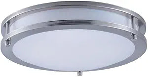 Maxim Lighting Linear 12" 1-Light Flush Mount | Satin Nickel Finish | White Opal Acrylic Shade | Transitional Flush Mount | Ideal for Bedrooms, Hallways & Entryways | 55542WTSN