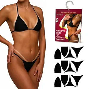3-Pack Brazilian Self Tanning Bikini Tape for Flawless – Adhesive Bikini Stickers for Spray Tan, Streak-Free Tan Lines – No-Slip Fit for Sun, Spray & Bed Tanning – Bikini Tape Waterproof