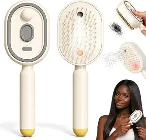 Electric Spray Air Cushion Massage Comb & Hair Steamer, Self-Cleaning