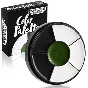 Spooktacular Creations Halloween Makeup Palette 3 Colors, Face Body Paint Wheel for Adult SFX Zombie Cosplay, Baseball Sport Games Dress Up (0.35 oz, White Black Green)