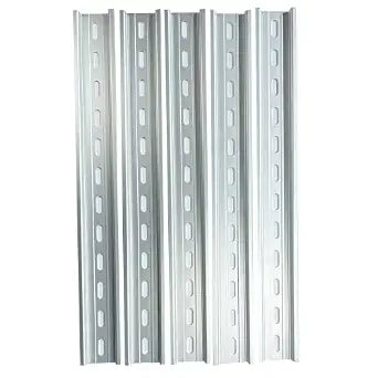International Connector T&G 5 Pieces DIN Rail Slotted Aluminum RoHS 35mm Wide 7.5mm High (12")