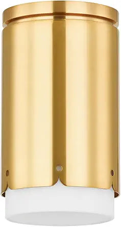 Mitzi H870501-AGB ASA - 1 Light Flush Mount 8.25 inches Tall and 4.75 inches Wide - Aged Brass
