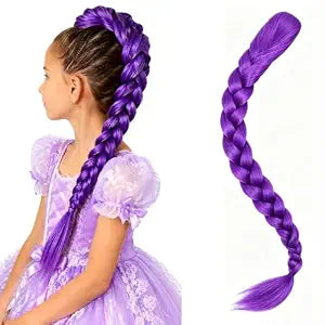 Purple Braided Ponytail Hair Extension, 26-Inch