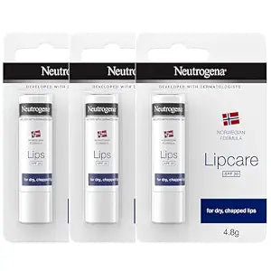 Neutrogena Lipcare Stick Norwegian Formula, for Dry and Chapped Lips, SPF 20 Lip Care 0.16 Ounces, Pack of 3